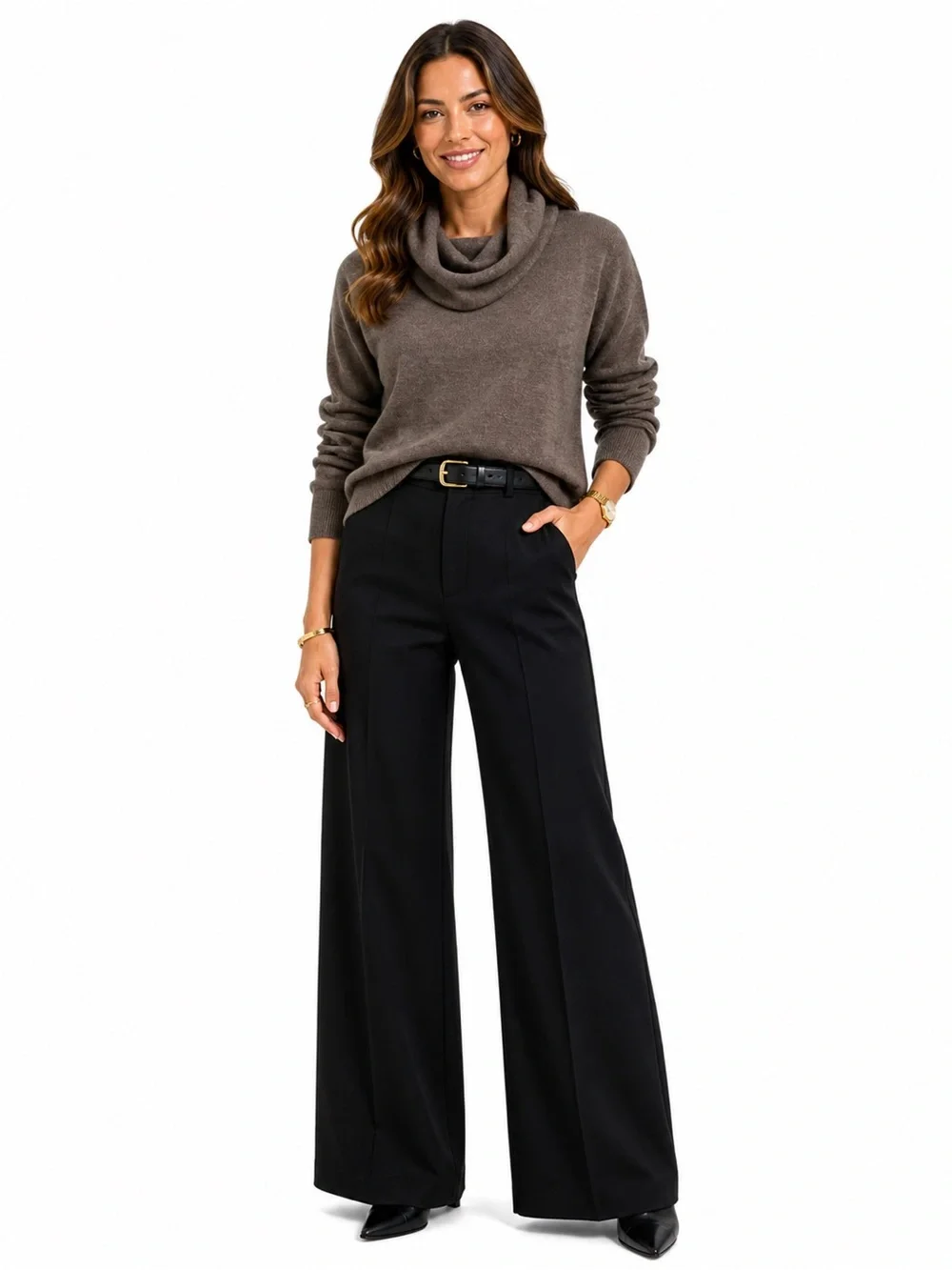 The Limited Women’s Cowl Neck Sweater in Taupe - Picture 1 of 7